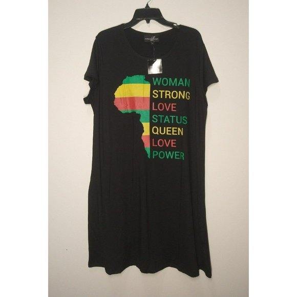 Beautiful Slip On Empowering Women T shirt Dress Plus sizes 1X-2X-3X - Picture 1 of 5